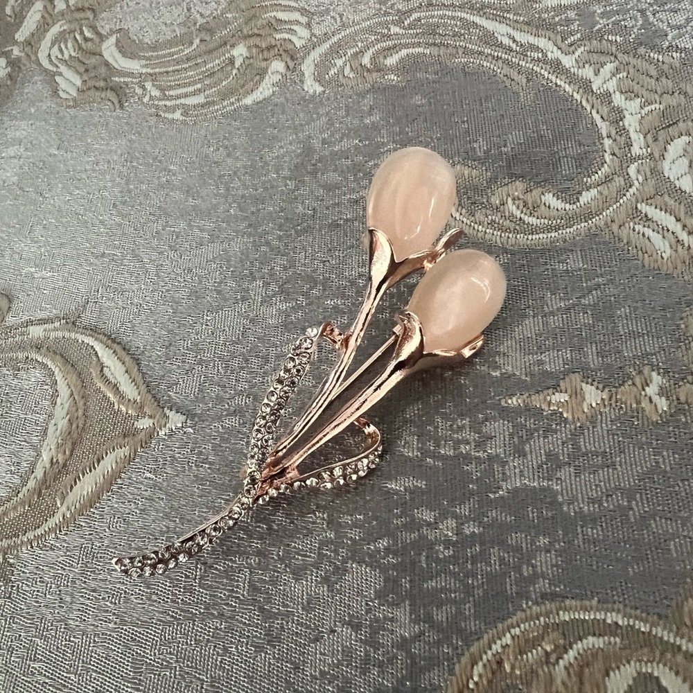 Korean Style Rose Gold Tulip Brooch